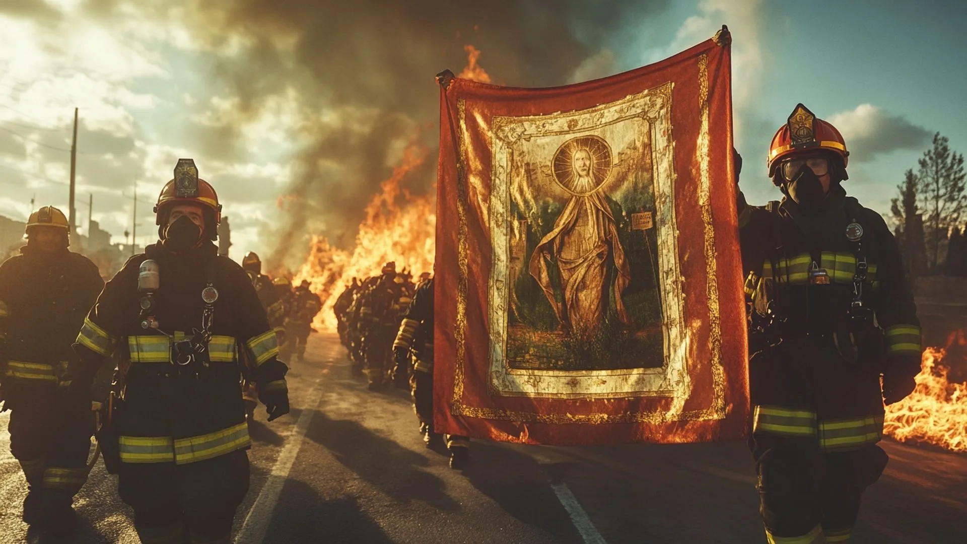 Célébration de la Sainte Patronne : The firefighters of Sisteron in celebration